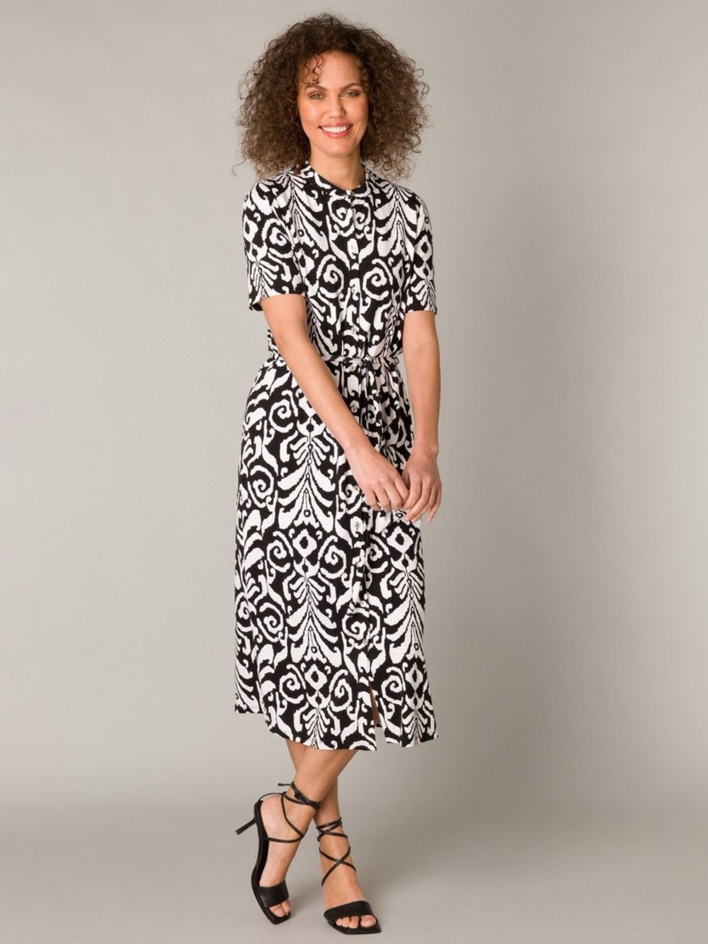 Yest | Gennifer Black & White Patterned Dress